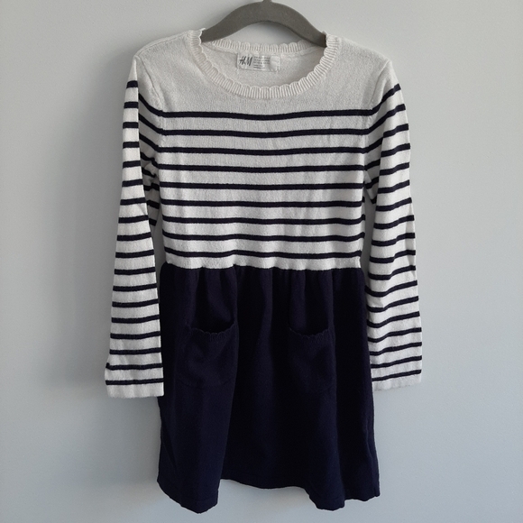𝅺H&M Fine Knit Light Sweater Dress size 4-6Y - Picture 1 of 7
